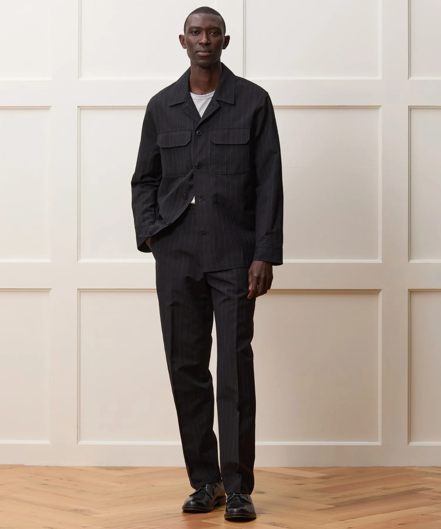 Italian Wool Linen Two-Pocket Overshirt