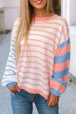 Iyla Striped Colorblock Pullover Sweater