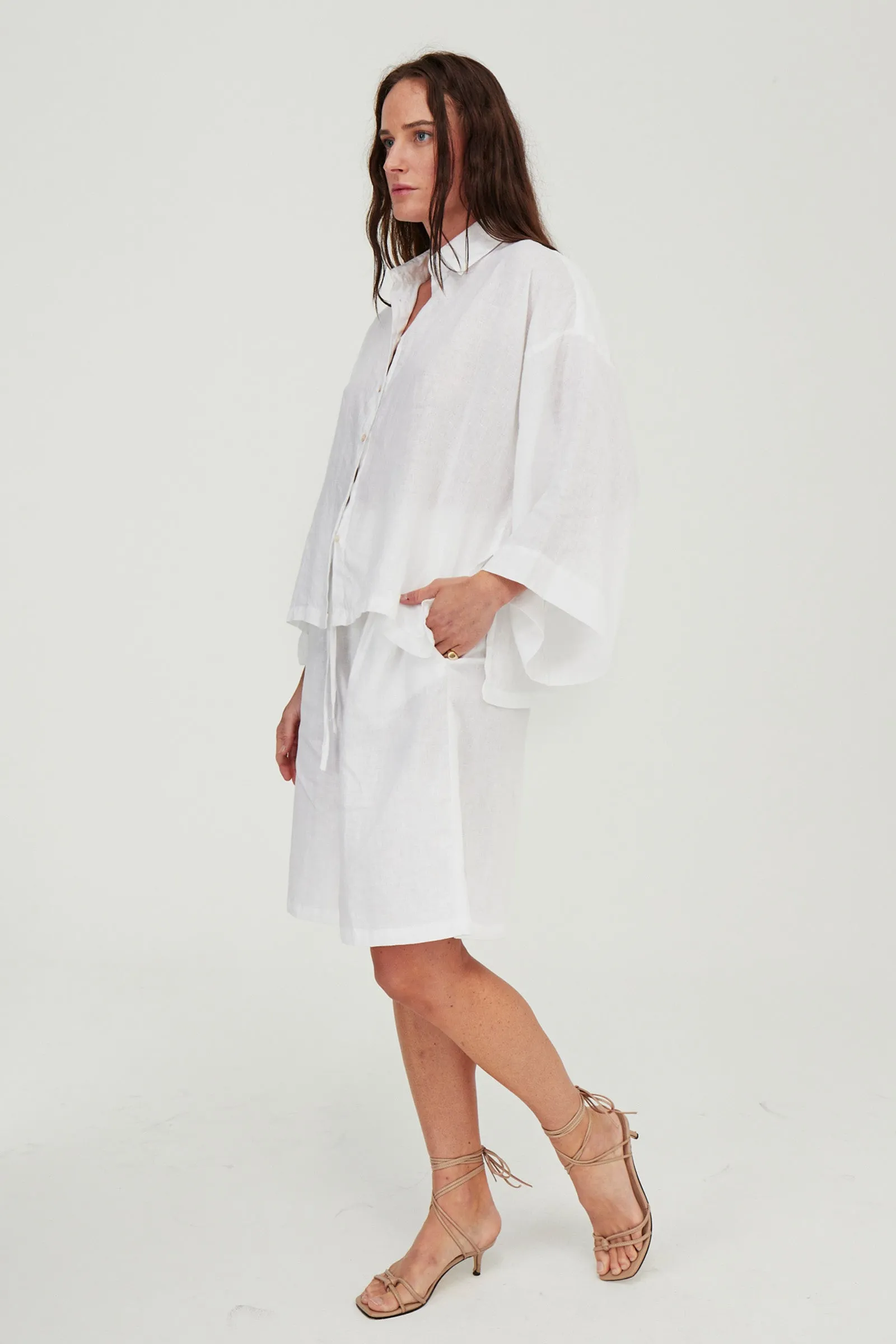 June Linen Shirt White