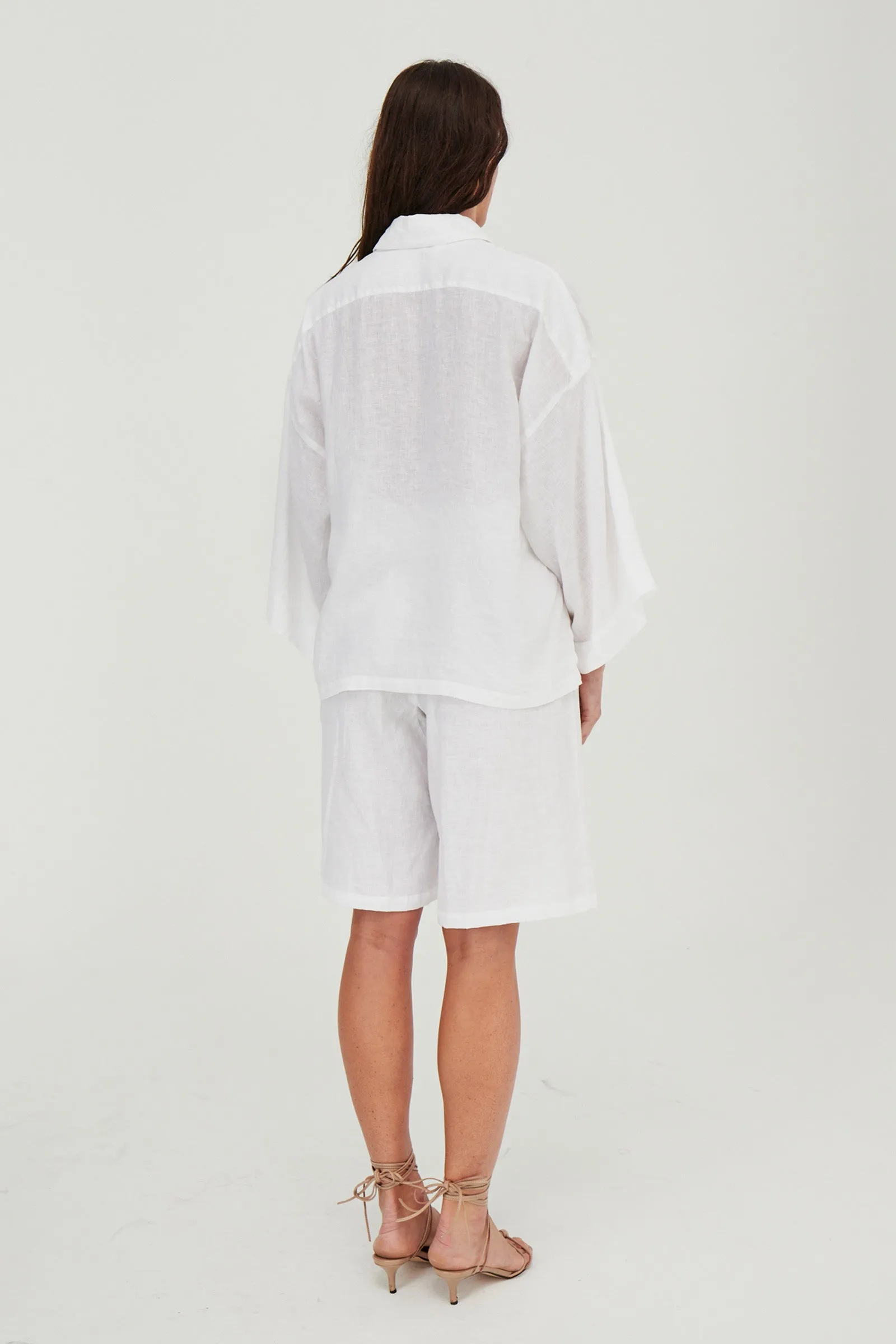 June Linen Shirt White