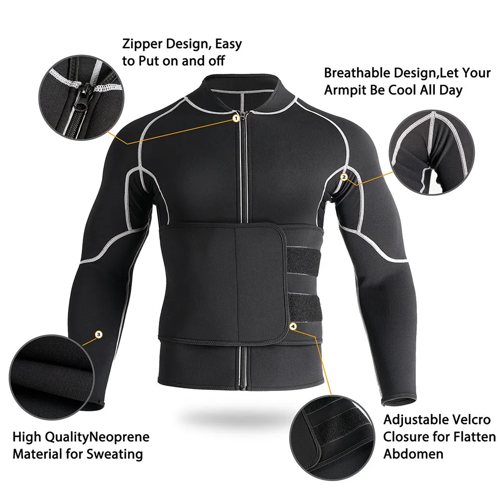 Junlan Sweat Hot Sauna Jacket with Adjust Belt