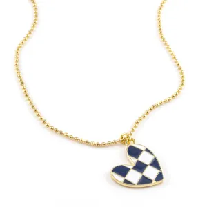 Justin Checkered Heart Necklace