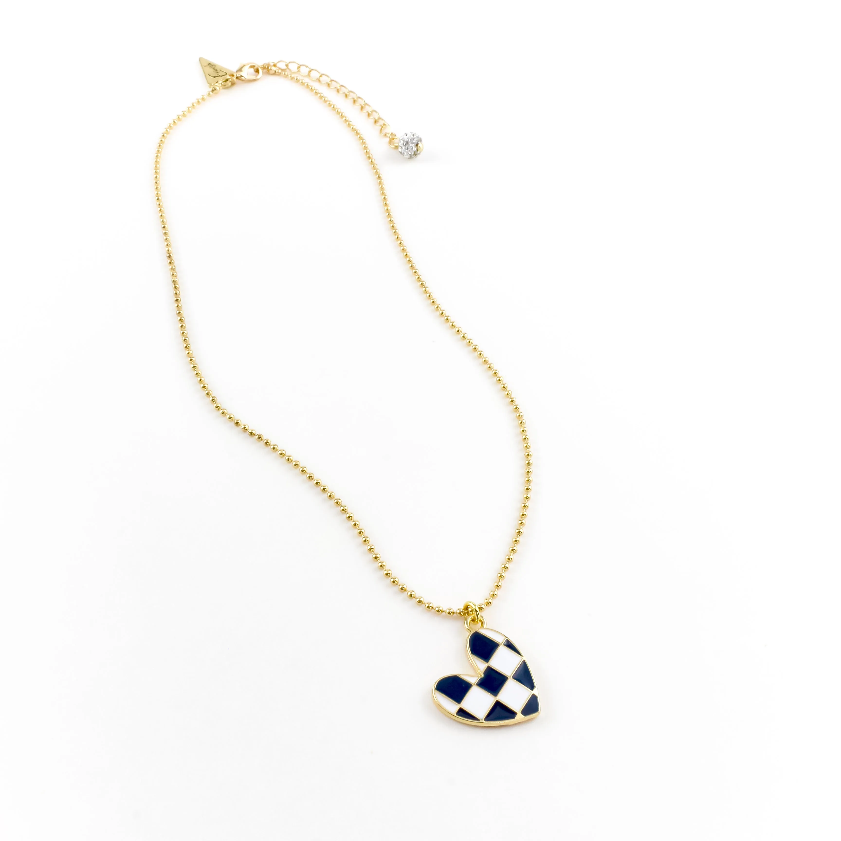 Justin Checkered Heart Necklace