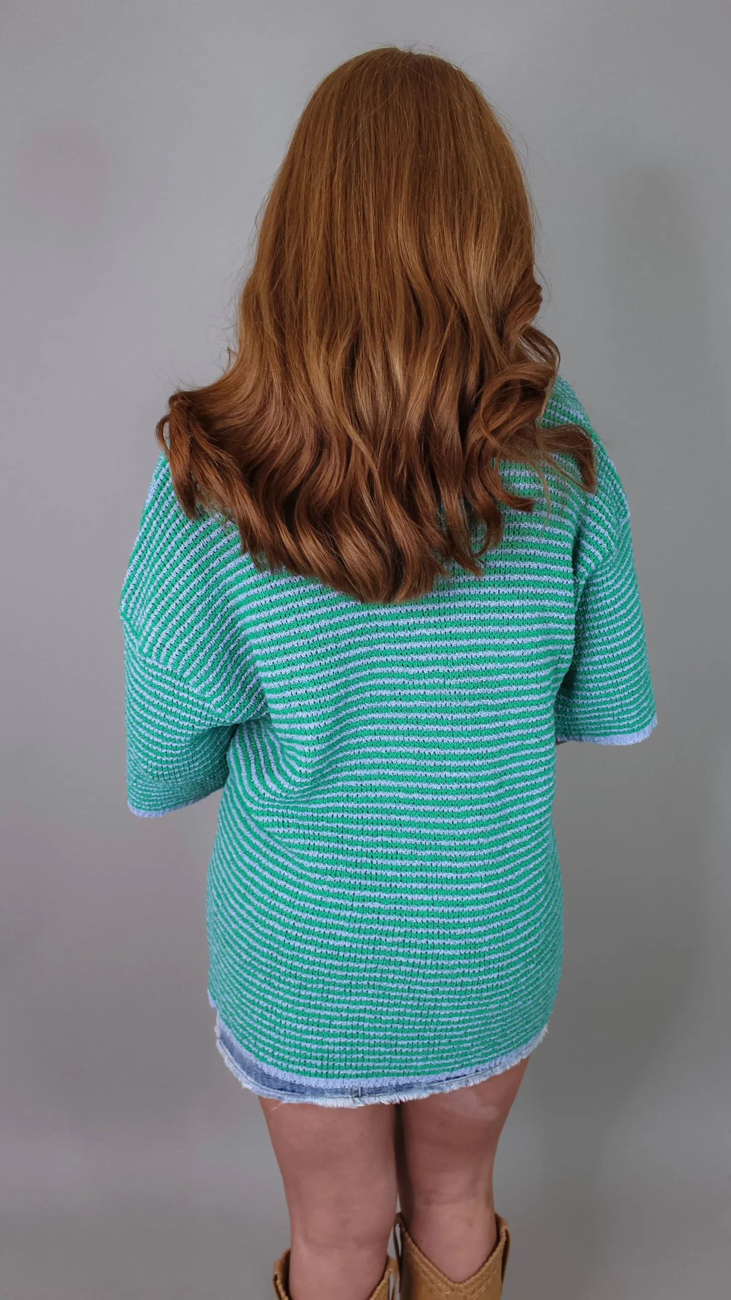 Kennedy Green Striped Top