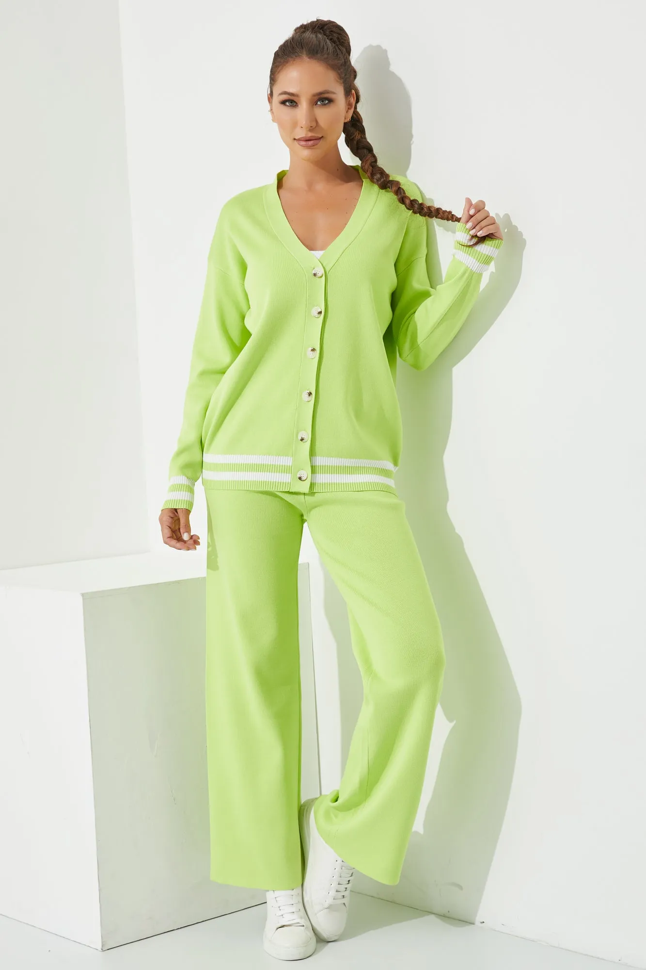 Knit Cardigan and Pants Set