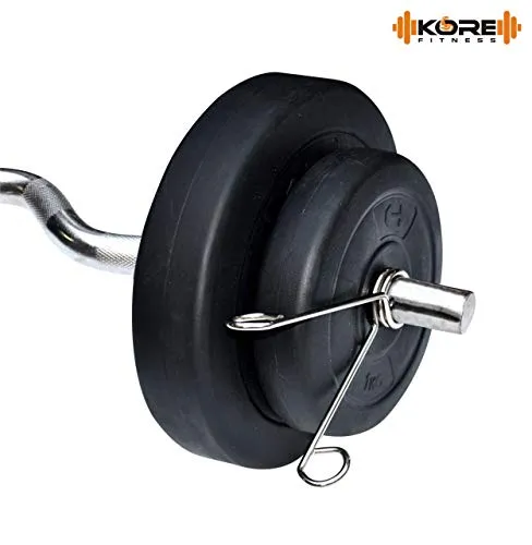 Kore PVC 50 Kg Home Gym Set With One 5 Ft Plain   One 3 Ft Curl Rod And One Pair Dumbbell Rods, Multicolour