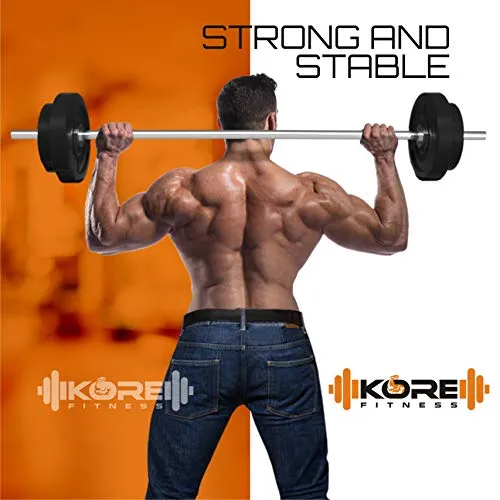 Kore PVC 50 Kg Home Gym Set With One 5 Ft Plain   One 3 Ft Curl Rod And One Pair Dumbbell Rods, Multicolour