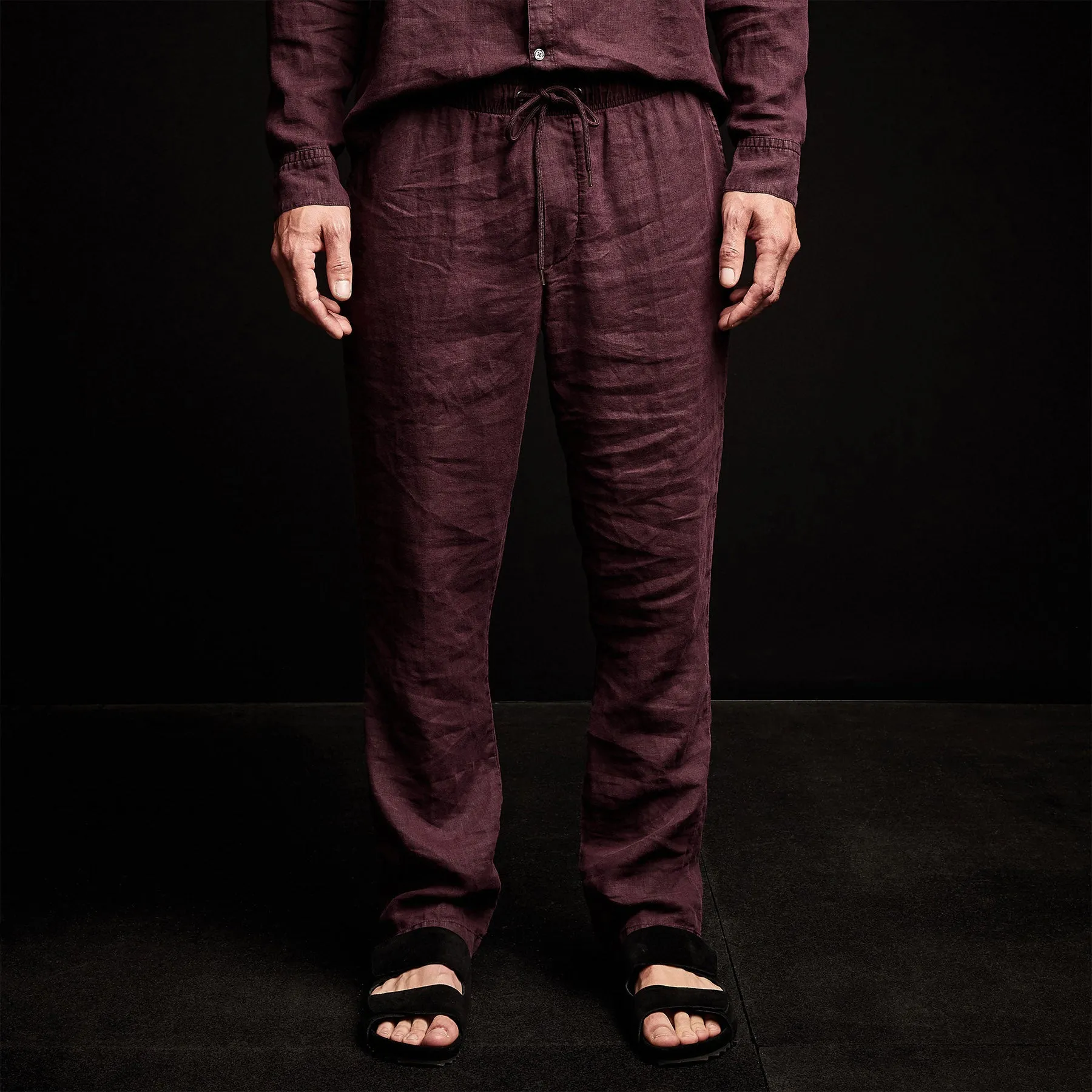 Lightweight Linen Pant - Eggplant