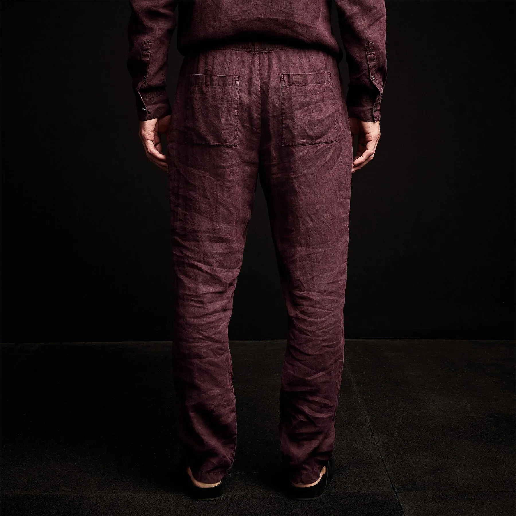 Lightweight Linen Pant - Eggplant