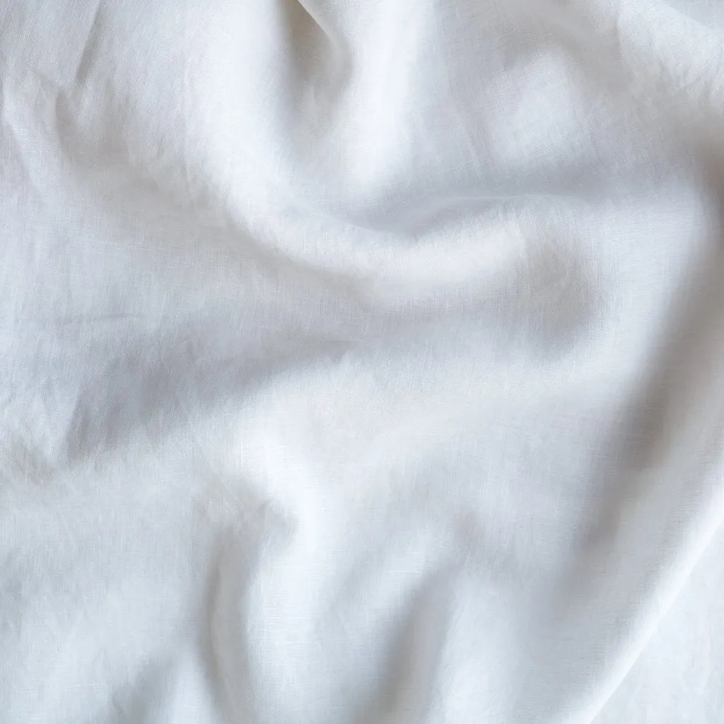 Linen Bed Skirt - White - King