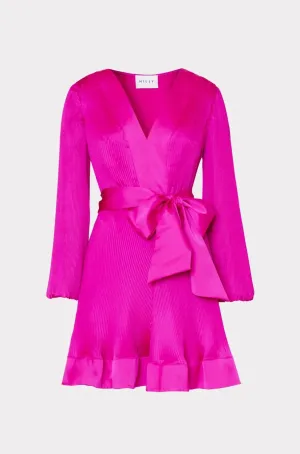 Liv Satin Pleated Dress By Milly