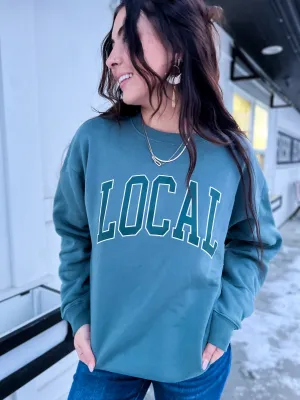 Local Fleece Round Neck Sweater- Ash Jade