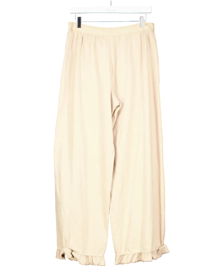 Lounge Underwear Beige Classic Fleece Oversized Pyjama Trousers UK 16