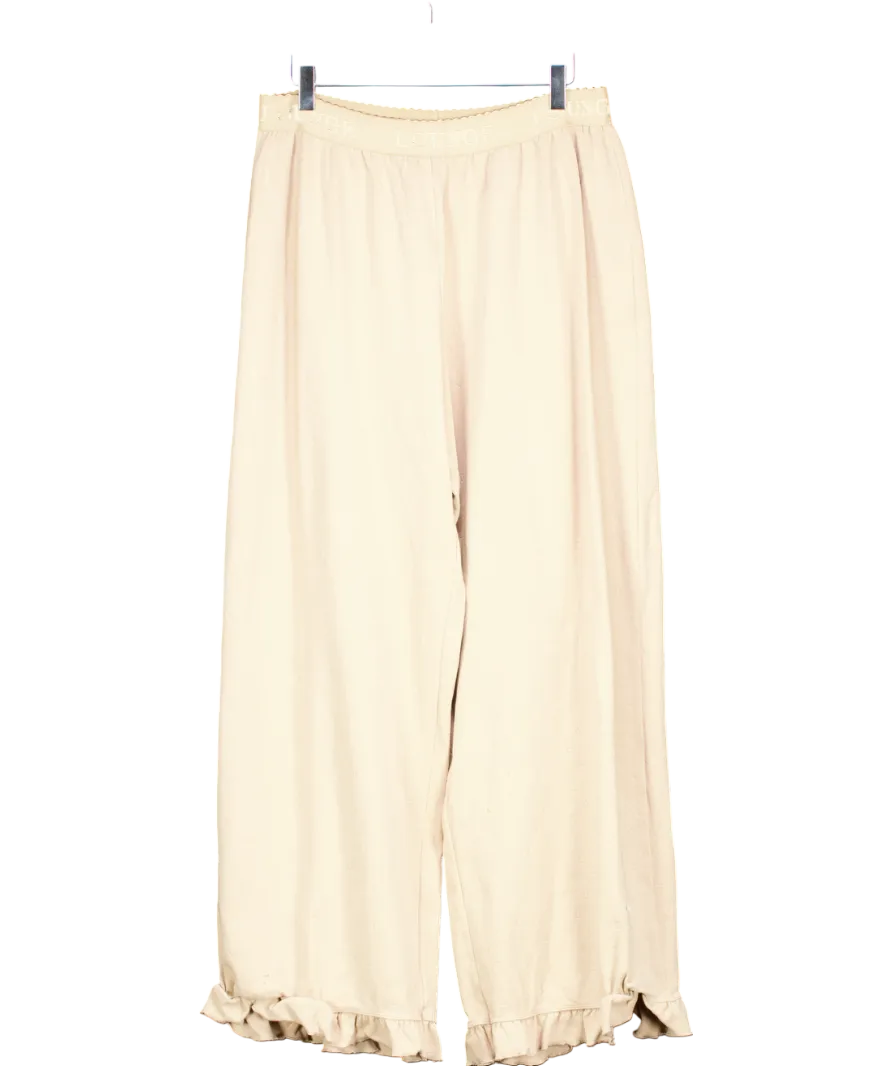Lounge Underwear Beige Classic Fleece Oversized Pyjama Trousers UK 16