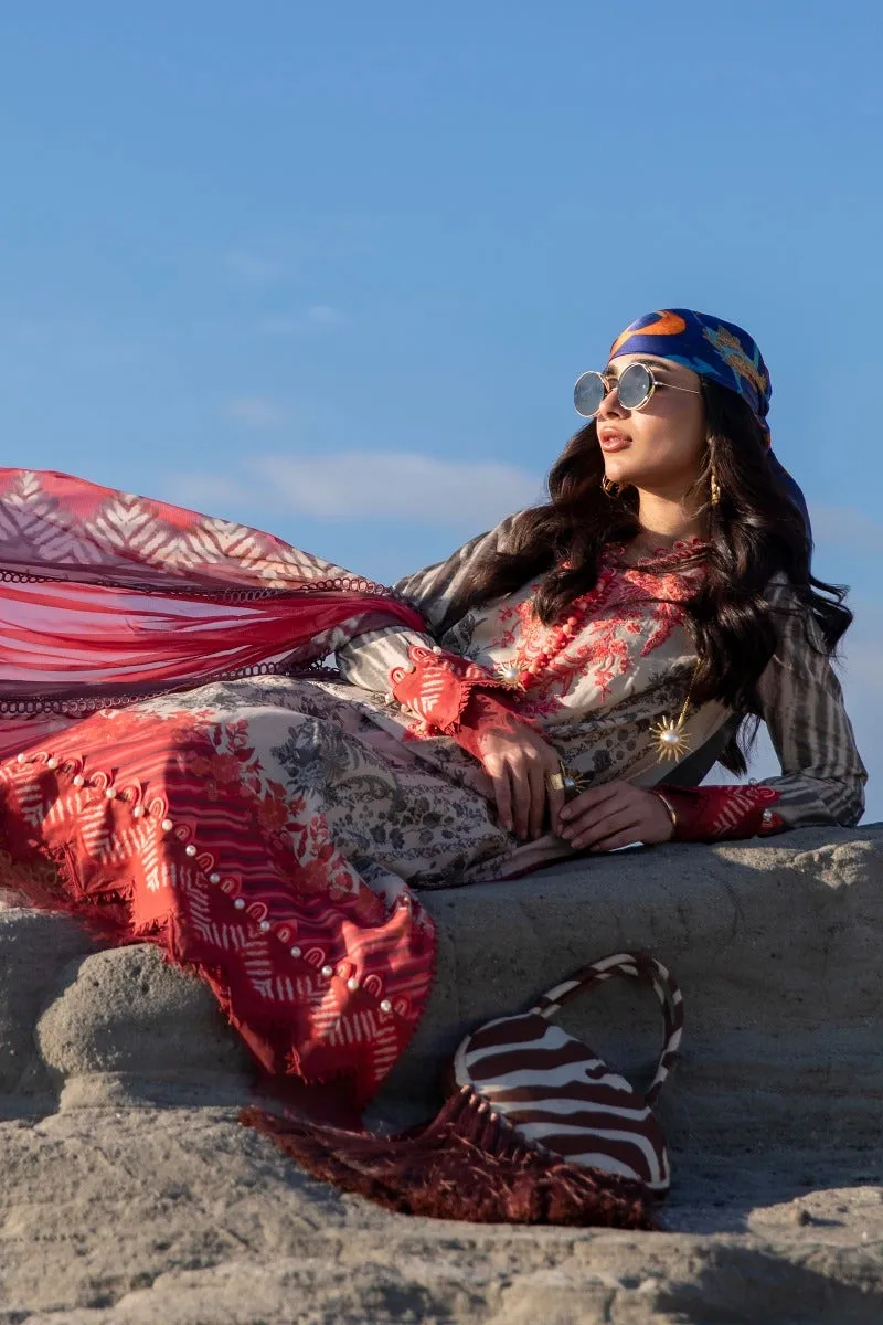 M221-013B-CI | Sana Safinaz Muzlin Spring Collection 2022 Vol 1  | Unstitched Printed Lawn Suits