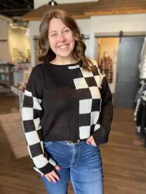Madison Checkered Colorblock Sweater