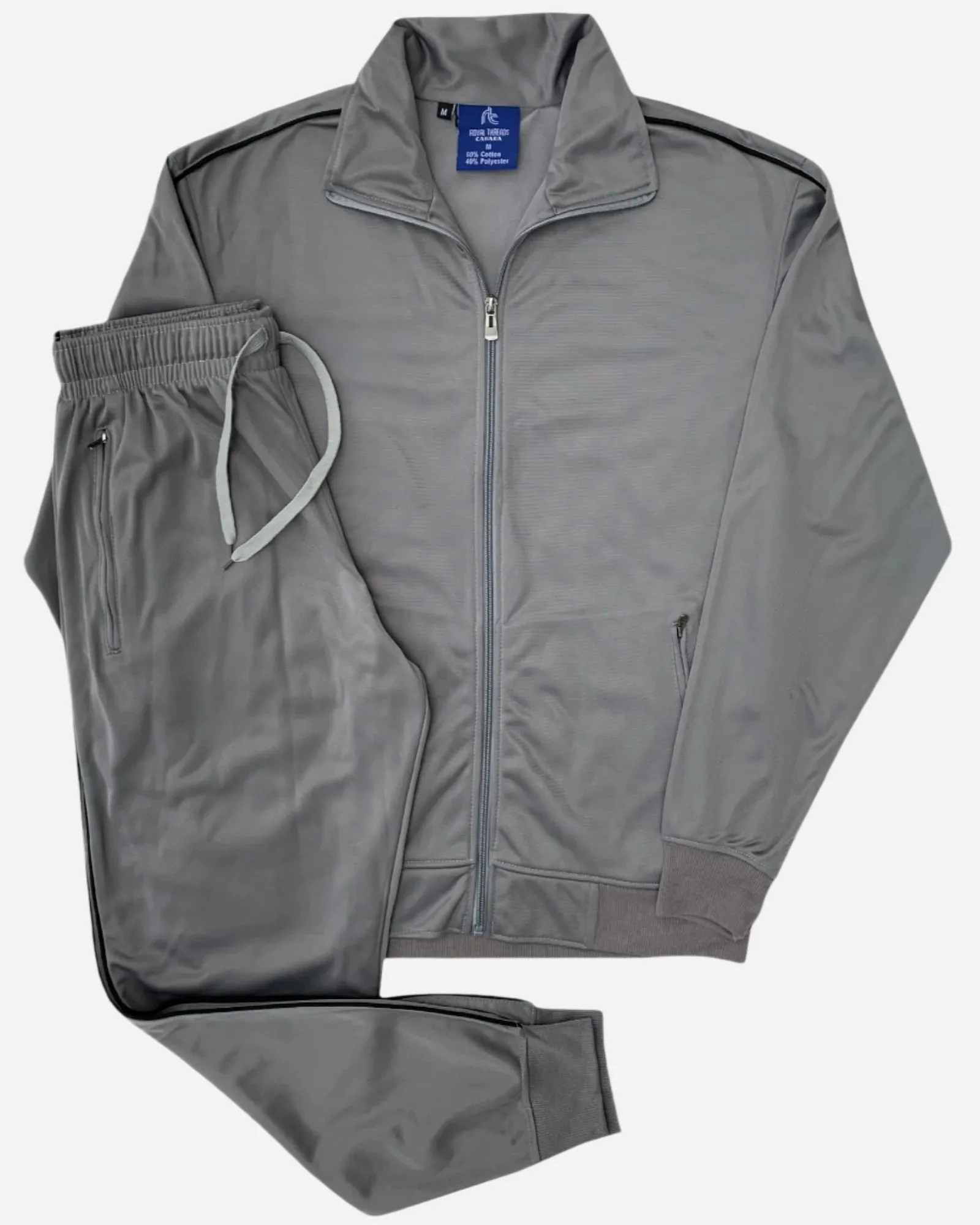 Men 2-piece Classic Jogger Tracksuit Track Jacket & Trackpants Solid Plain Outfit