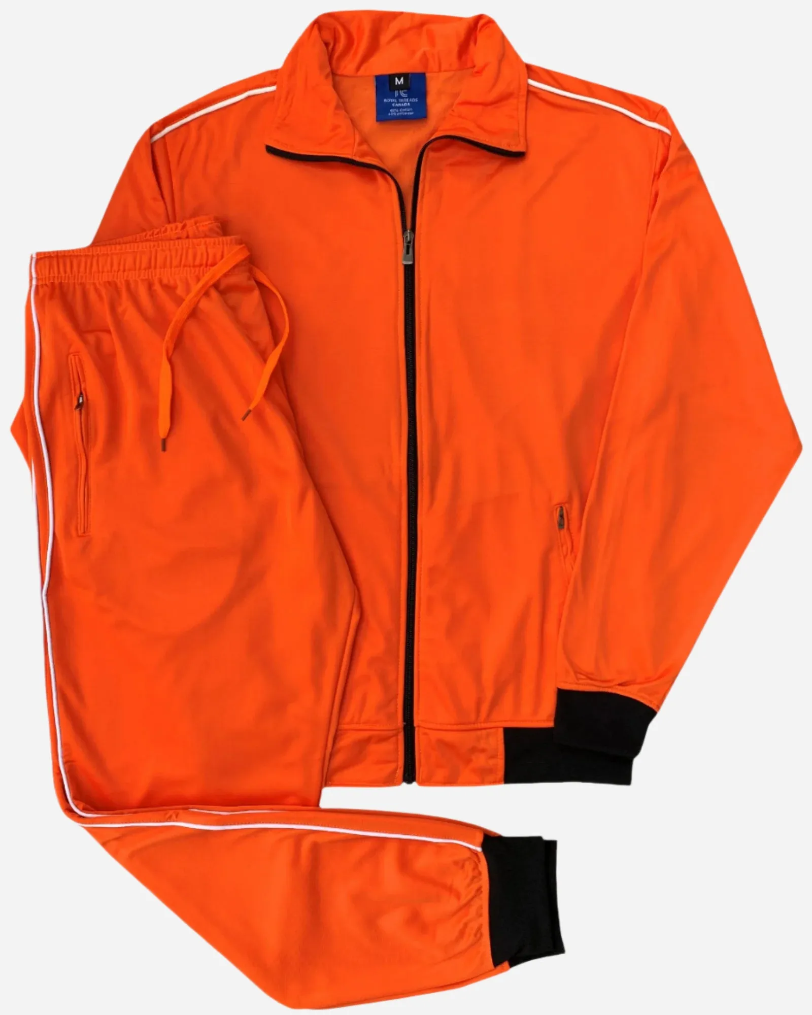 Men 2-piece Classic Jogger Tracksuit Track Jacket & Trackpants Solid Plain Outfit