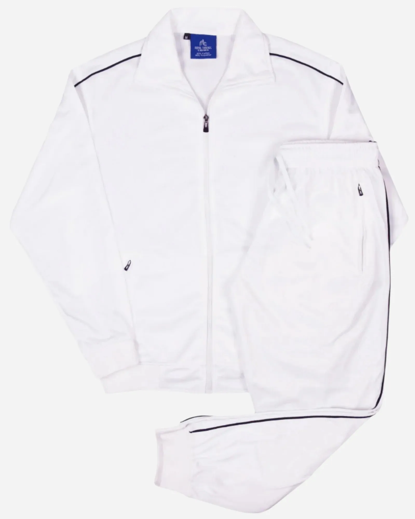 Men 2-piece Classic Jogger Tracksuit Track Jacket & Trackpants Solid Plain Outfit