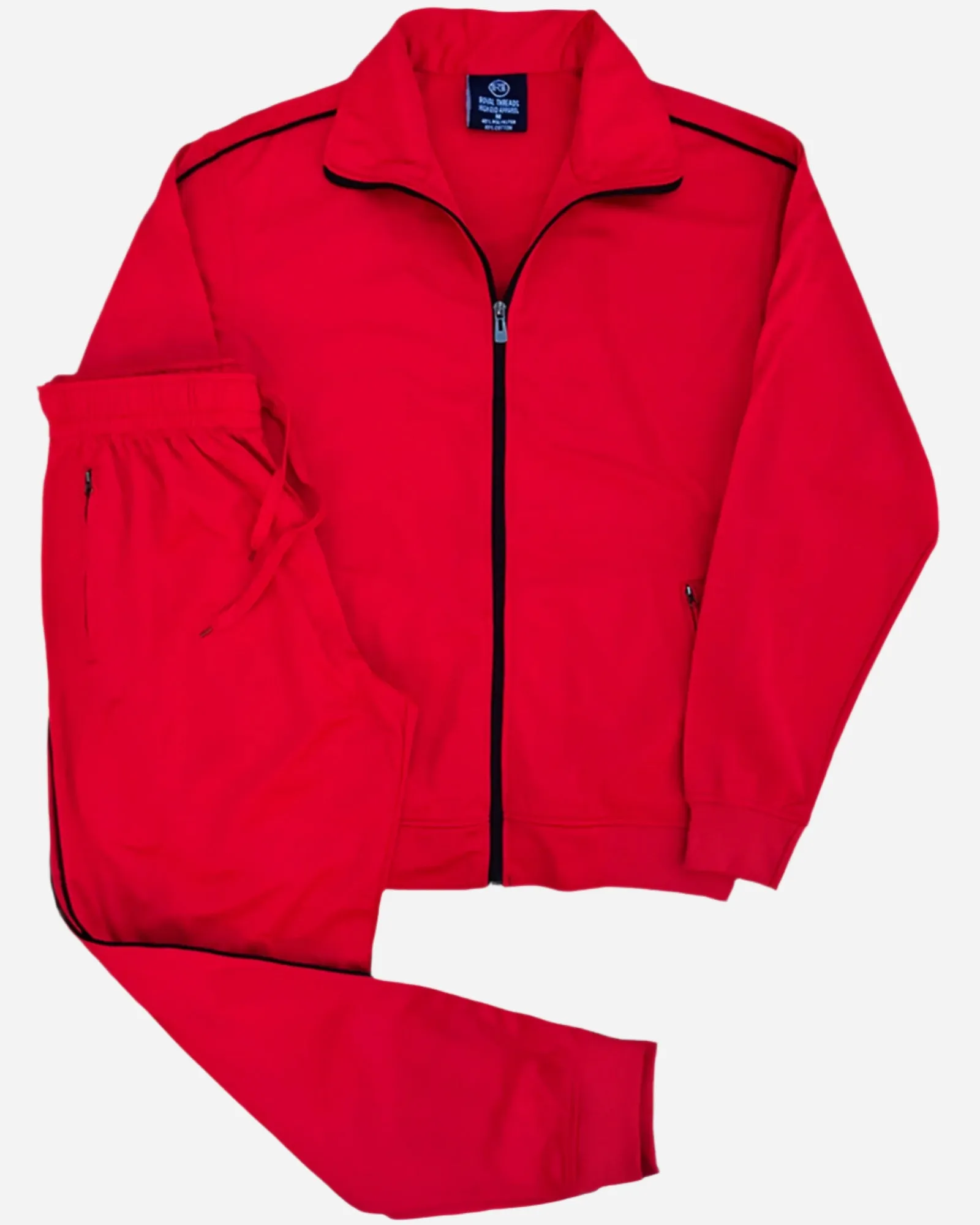 Men 2-piece Classic Jogger Tracksuit Track Jacket & Trackpants Solid Plain Outfit