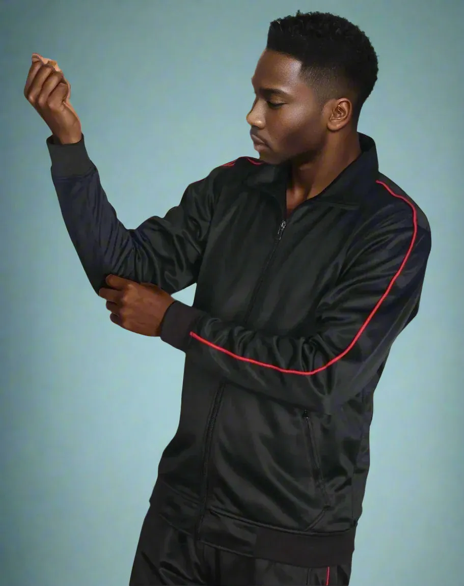 Men 2-piece Classic Jogger Tracksuit Track Jacket & Trackpants Solid Plain Outfit