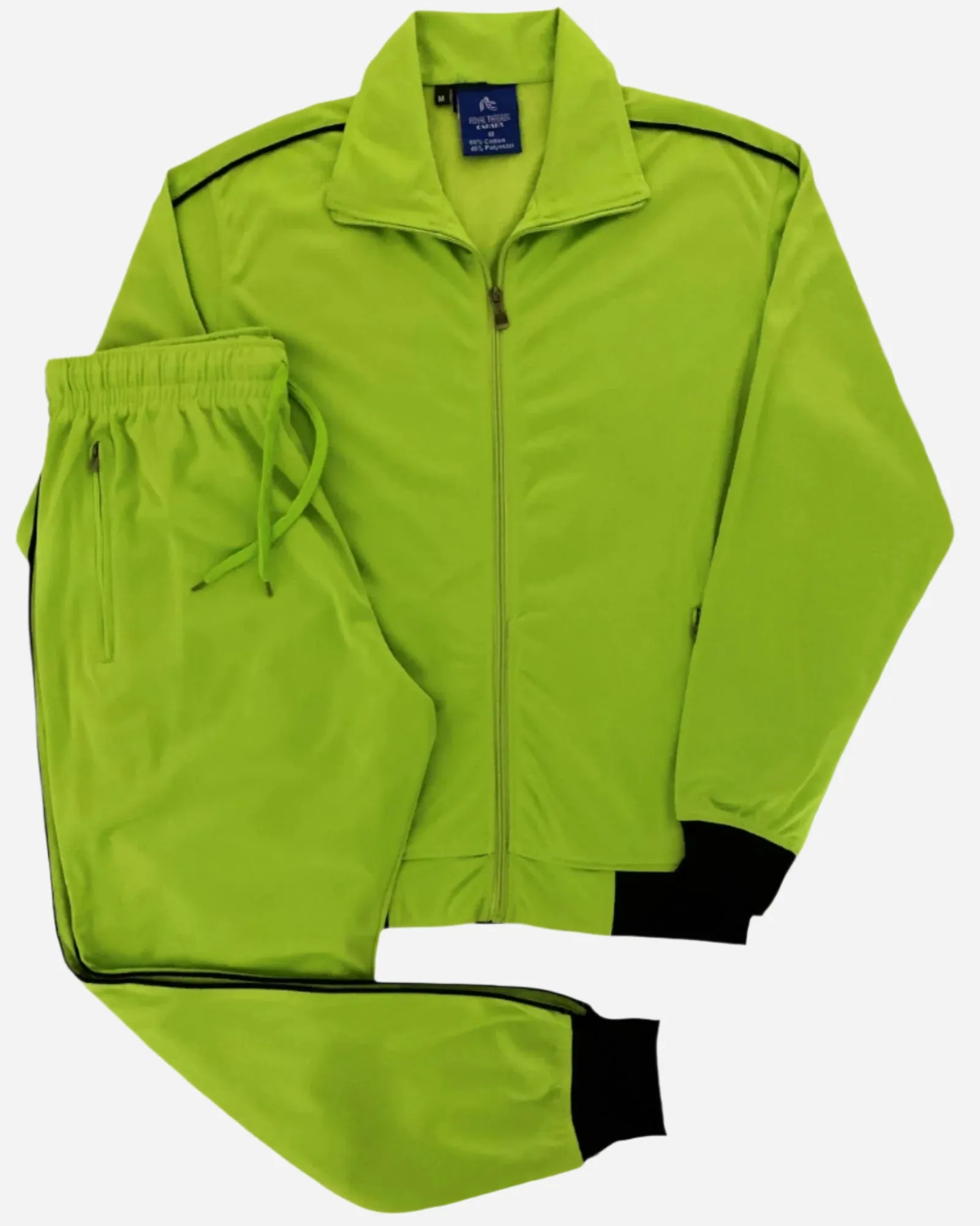 Men 2-piece Classic Jogger Tracksuit Track Jacket & Trackpants Solid Plain Outfit