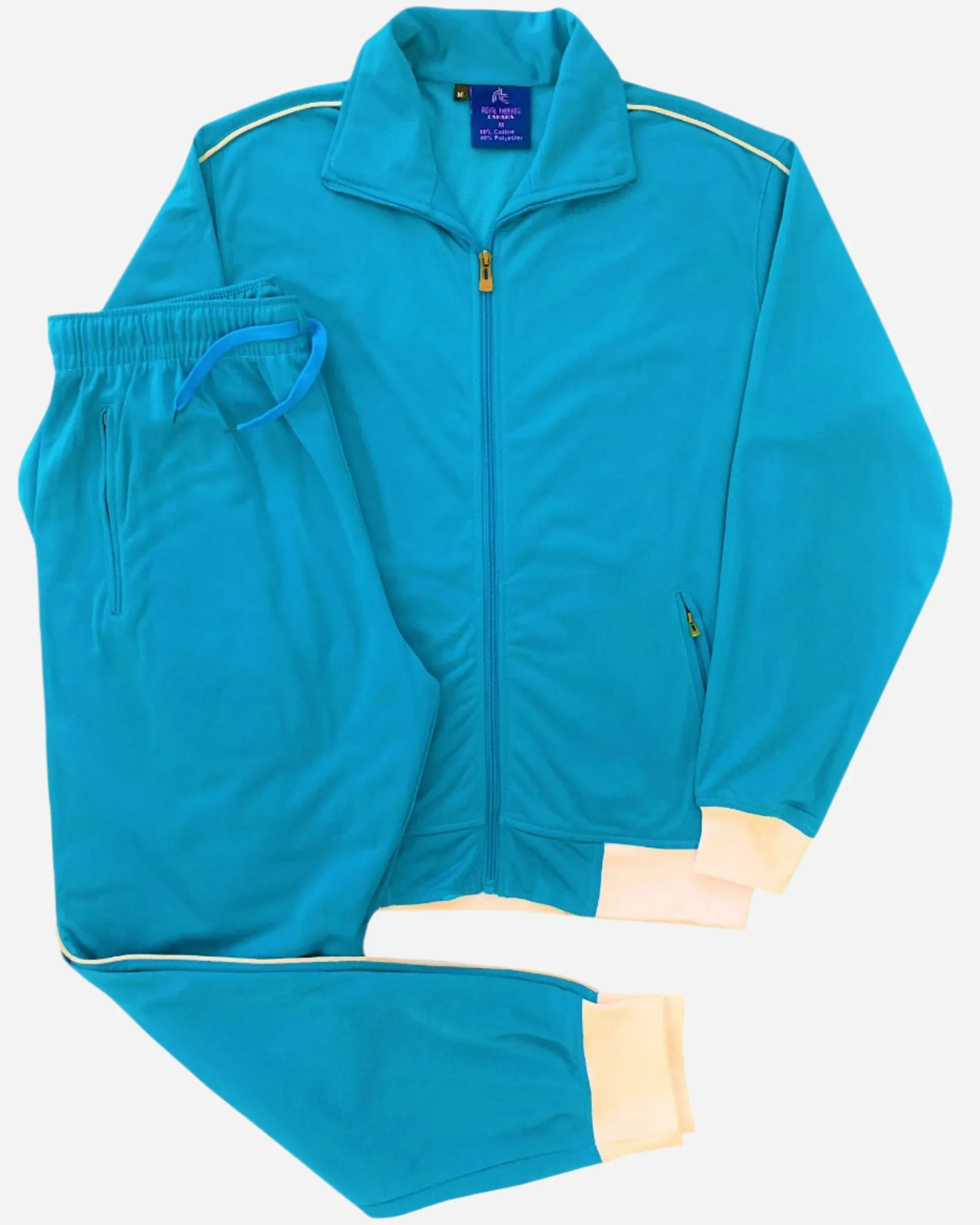 Men 2-piece Classic Jogger Tracksuit Track Jacket & Trackpants Solid Plain Outfit