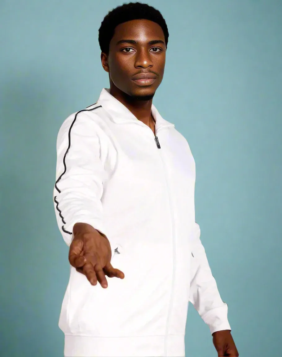 Men 2-piece Classic Jogger Tracksuit Track Jacket & Trackpants Solid Plain Outfit
