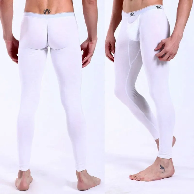 Men's Long Johns Thermal Pants Low Rise Modal Leggings Underwear S M L