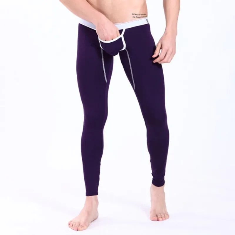 Men's Long Johns Thermal Pants Low Rise Modal Leggings Underwear S M L