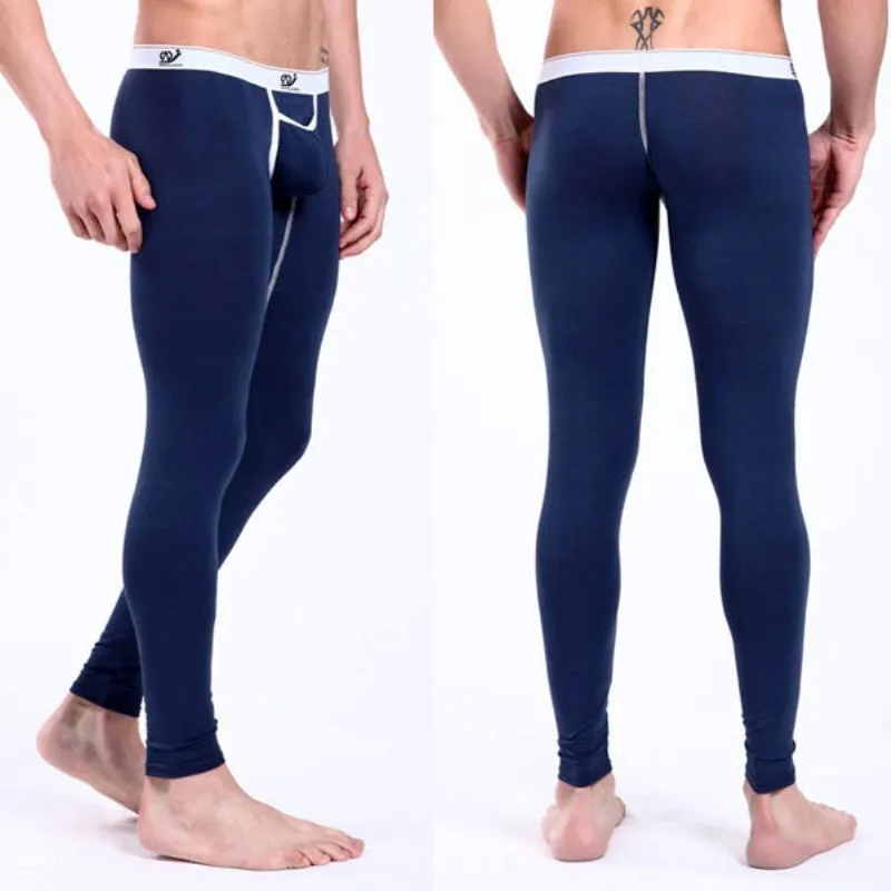 Men's Long Johns Thermal Pants Low Rise Modal Leggings Underwear S M L