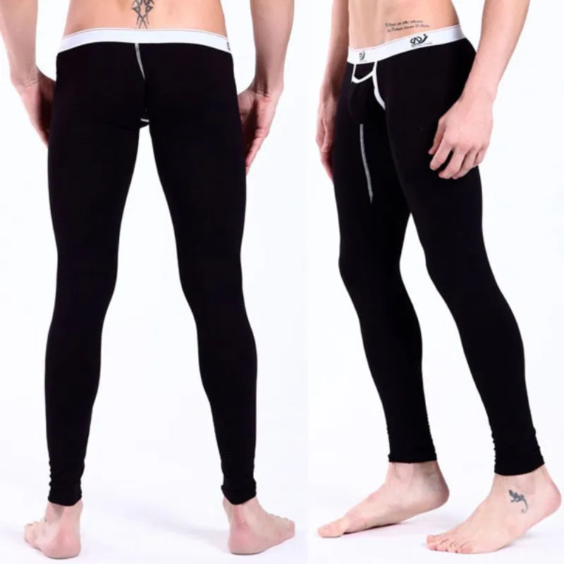 Men's Long Johns Thermal Pants Low Rise Modal Leggings Underwear S M L