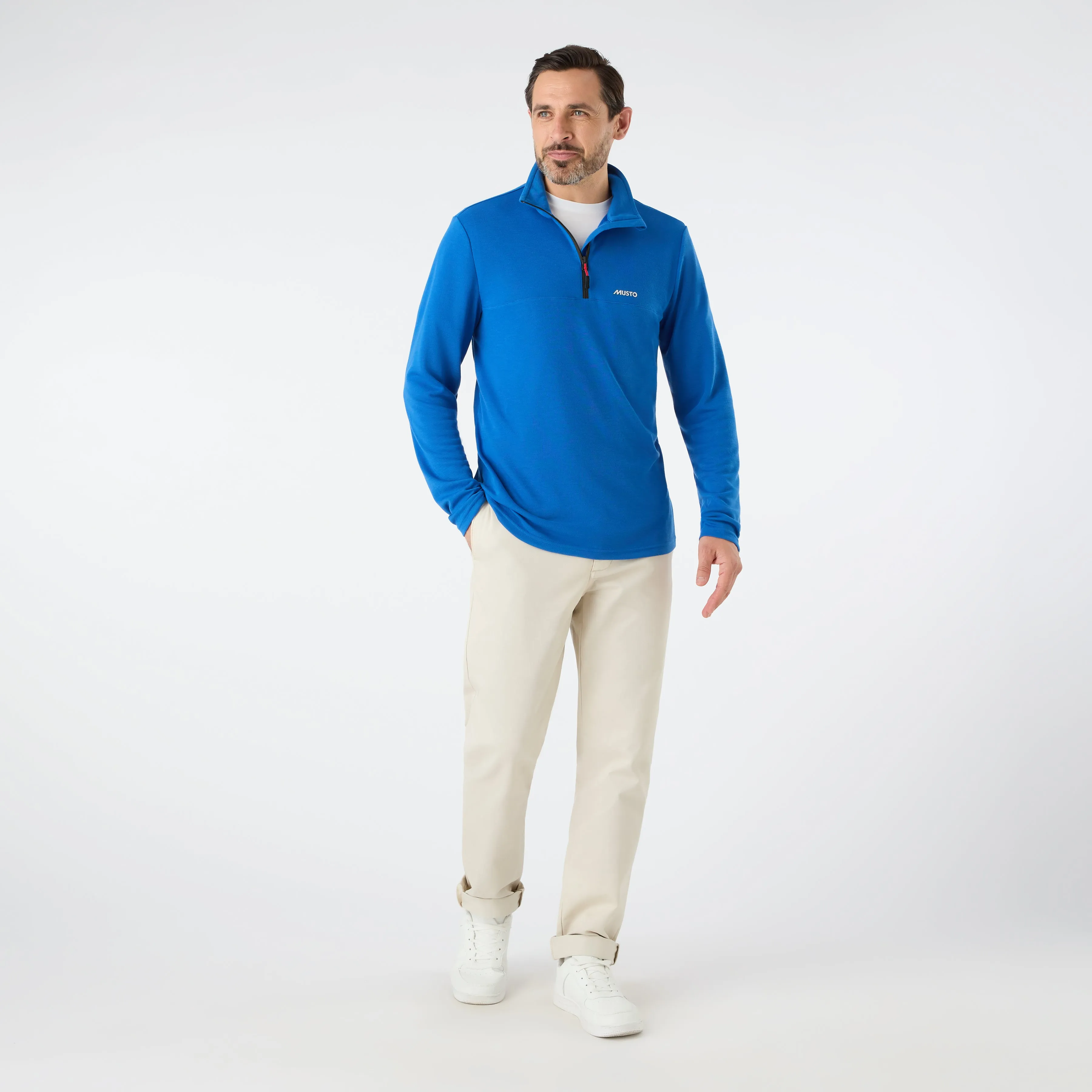 MEN'S MUSTO FAST DRY 1/2 ZIP TOP - ARUBA BLUE