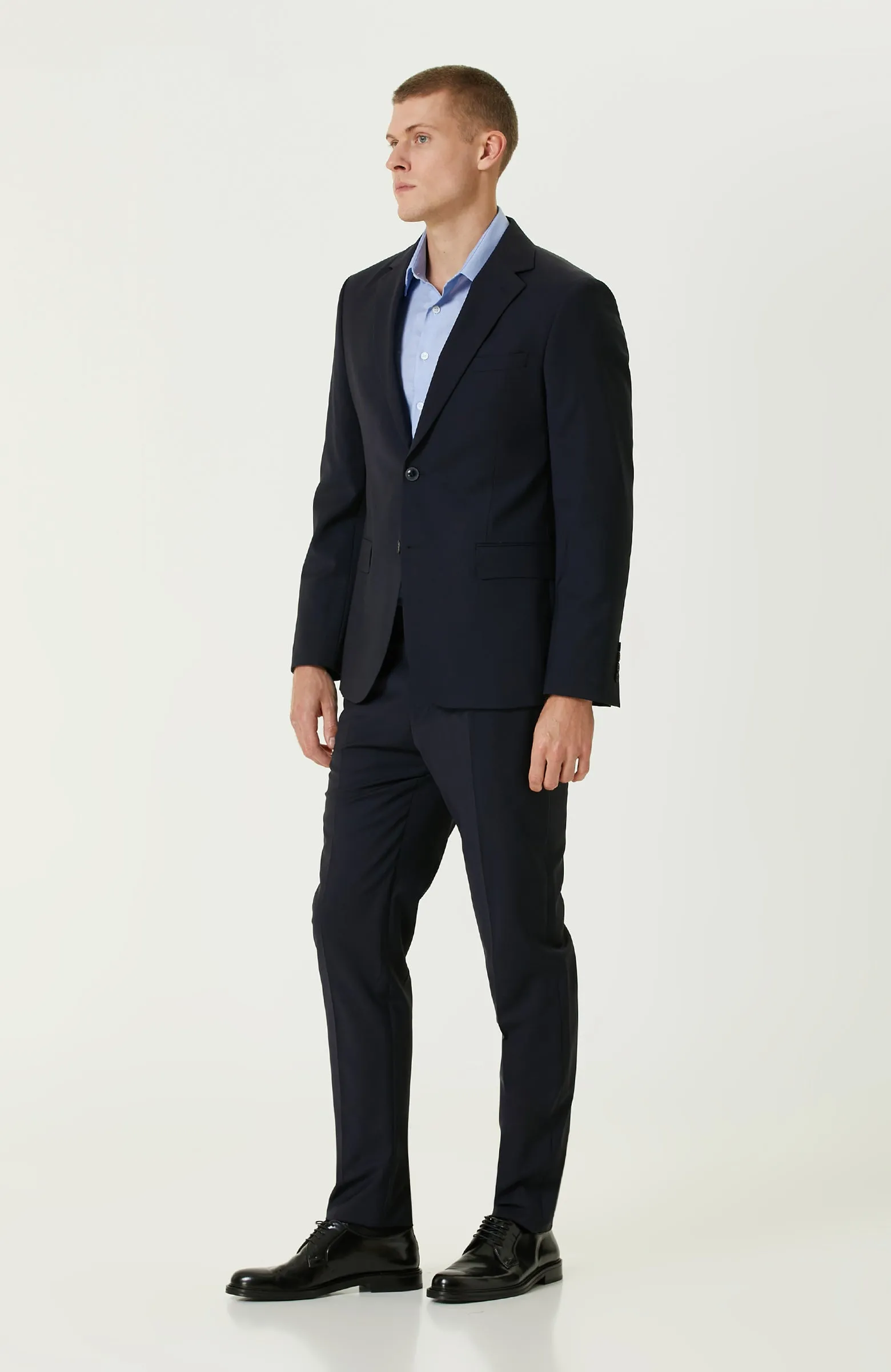 MEN'S Navy Blue Wool Classic Suit