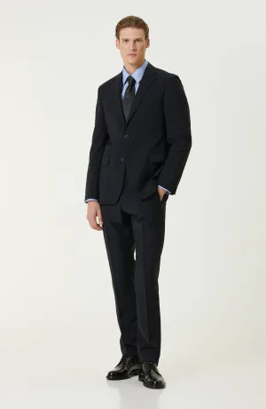 MEN'S Navy Blue Wool Classic Suit