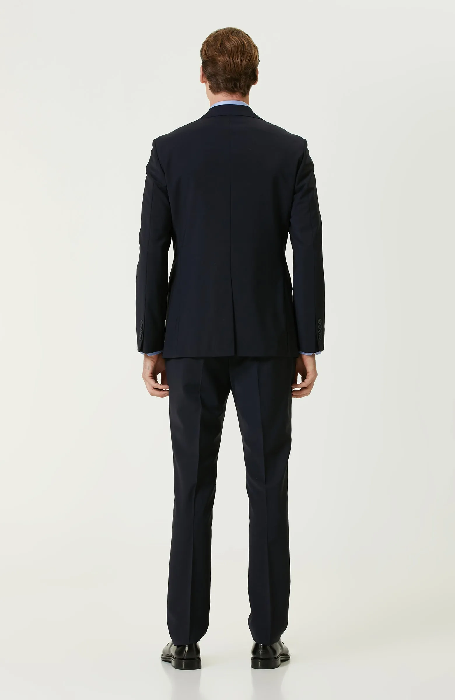 MEN'S Navy Blue Wool Classic Suit