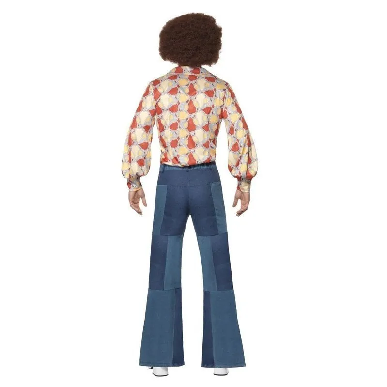 Men's Patchwork Flares, Denim Look