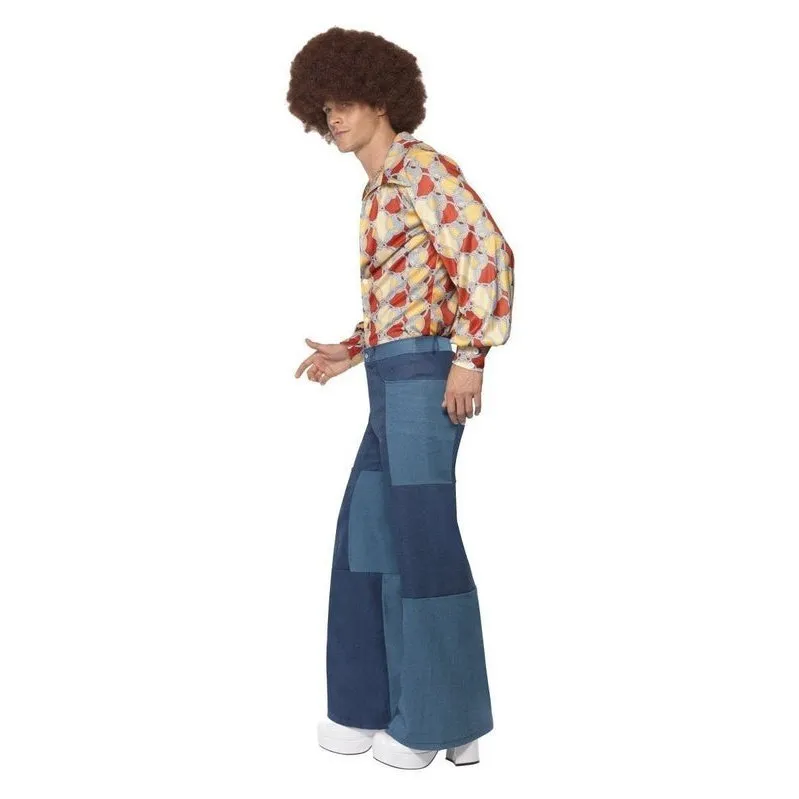 Men's Patchwork Flares, Denim Look
