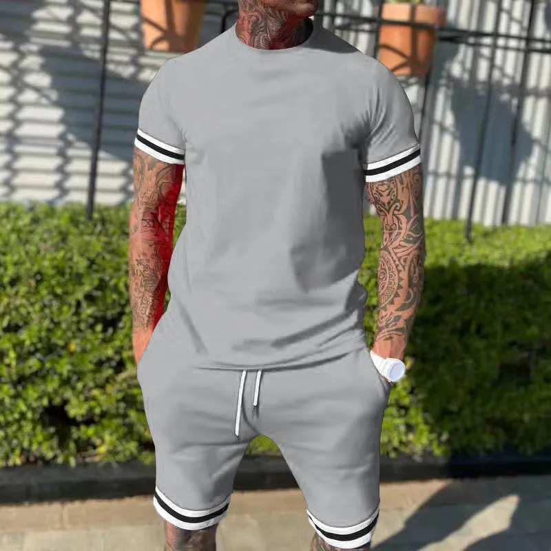 Men's Short-Sleeved Shorts Two-Piece Leisure Sports Set