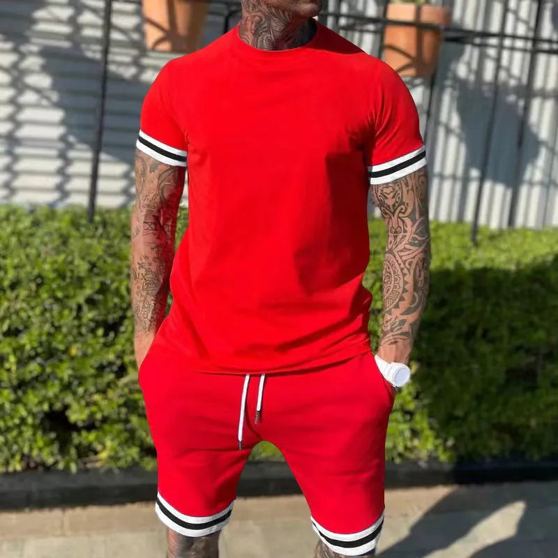 Men's Short-Sleeved Shorts Two-Piece Leisure Sports Set
