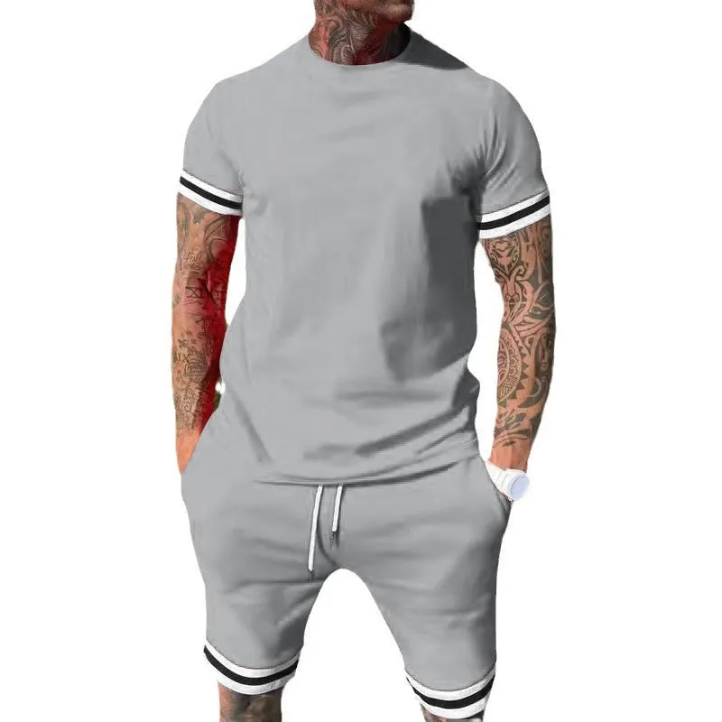 Men's Short-Sleeved Shorts Two-Piece Leisure Sports Set