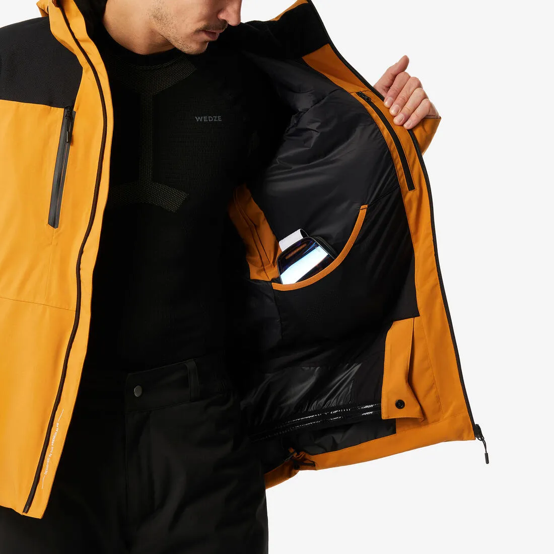 Men's Waterproof and Durable Ski Jacket 500 SPORT-Camel and