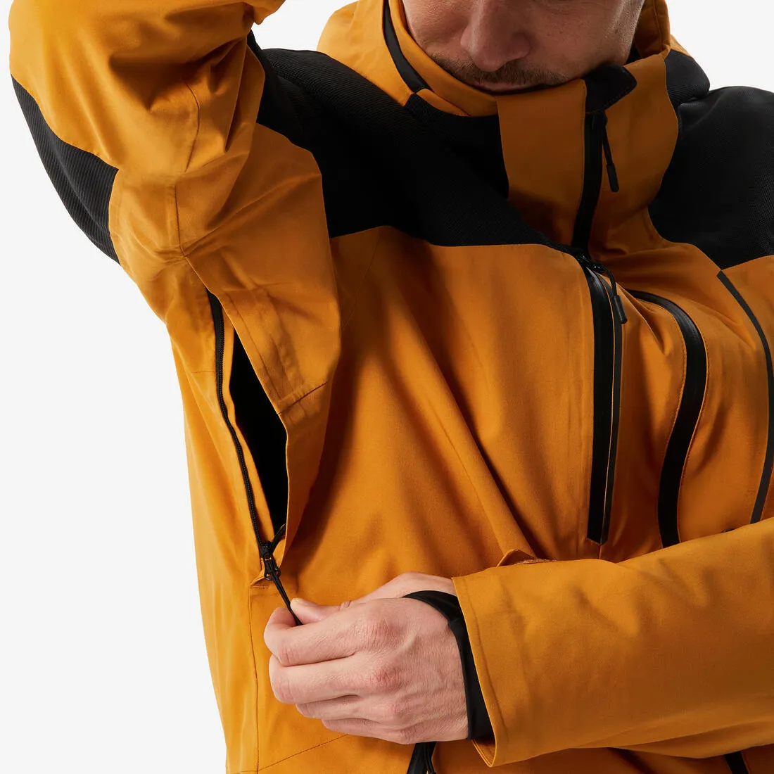 Men's Waterproof and Durable Ski Jacket 500 SPORT-Camel and