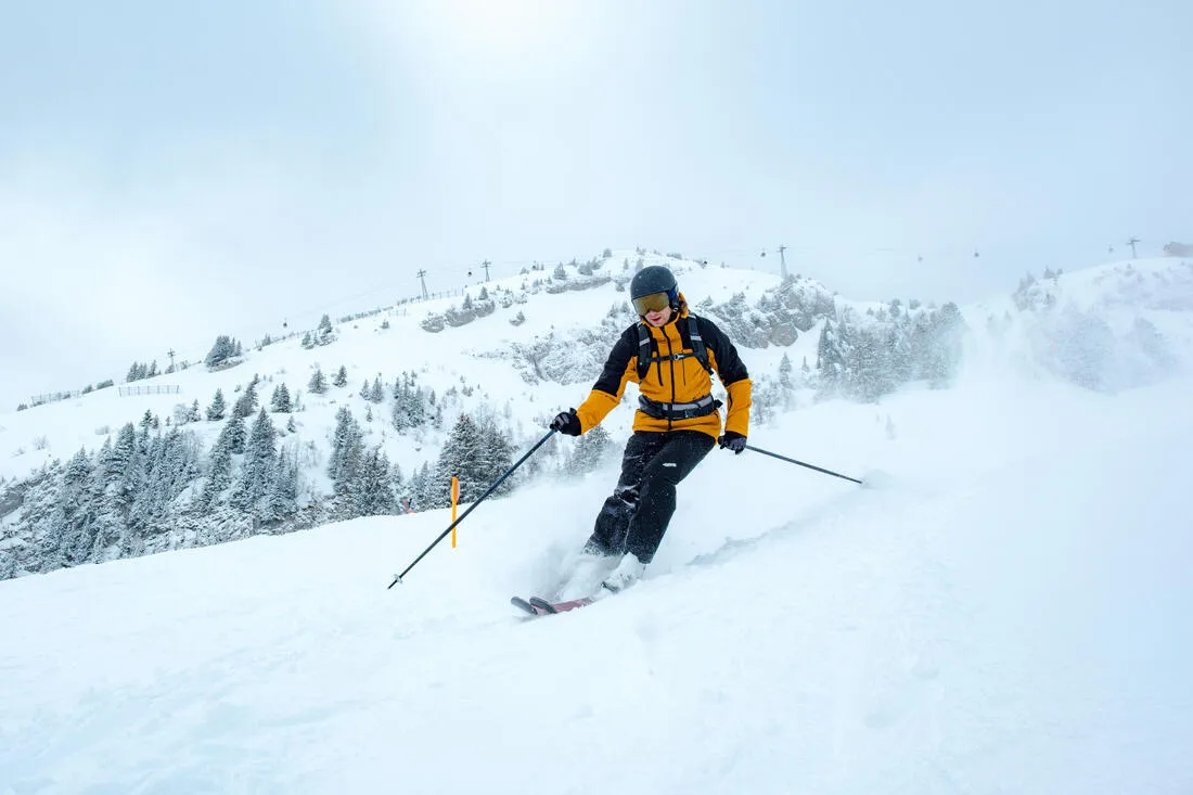 Men's Waterproof and Durable Ski Jacket 500 SPORT-Camel and