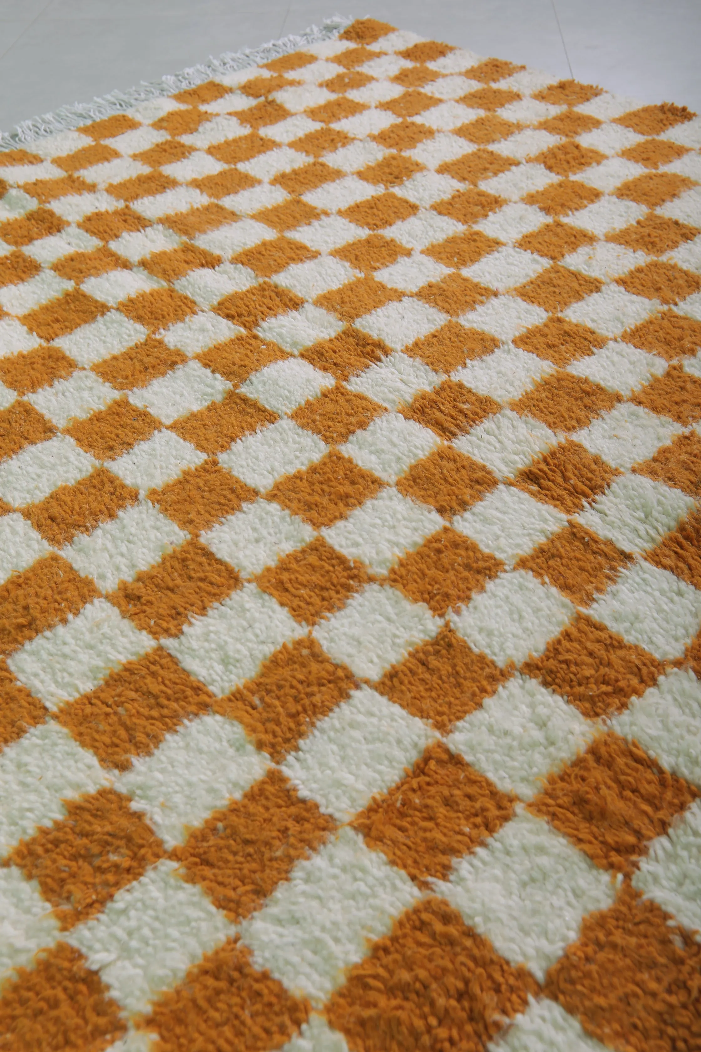 Moroccan Checkered Rug 5.7 x 5.5 ft – Handmade Berber Wool Carpet