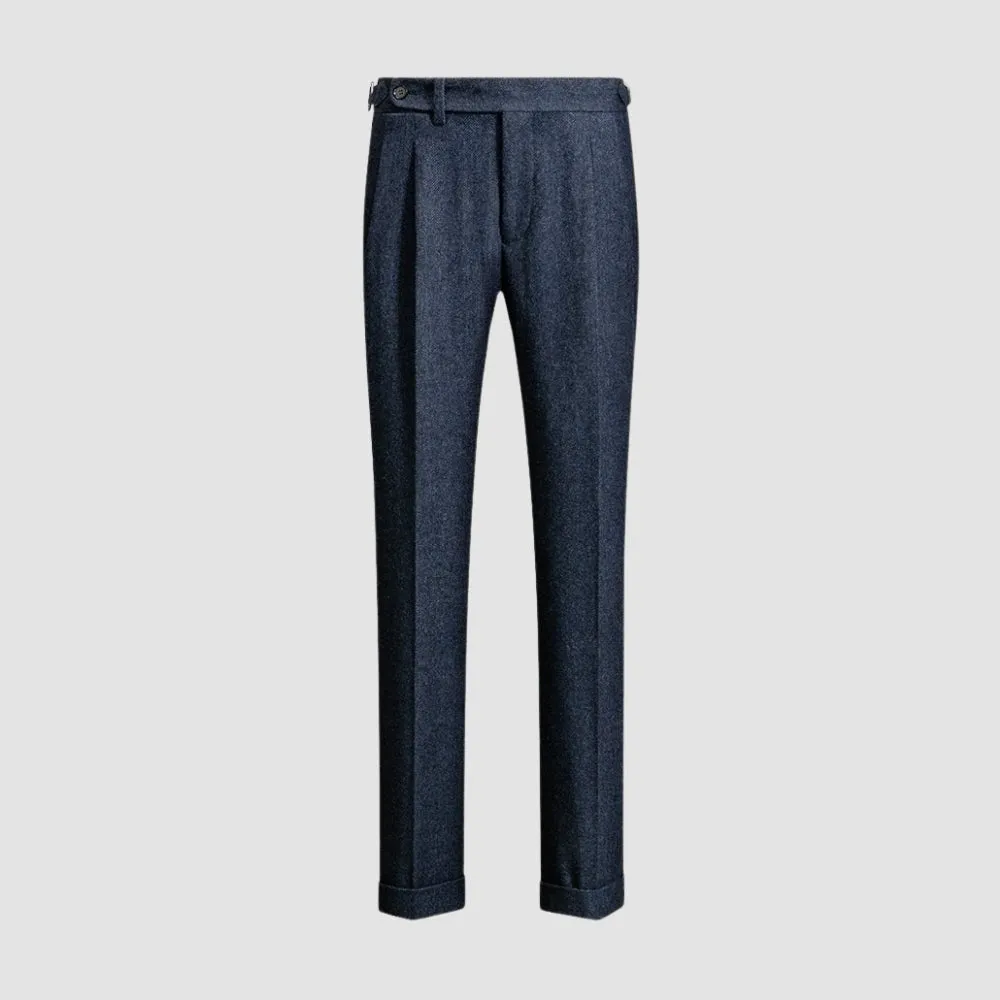 Naples Herringbone Tweed Woolen Trousers