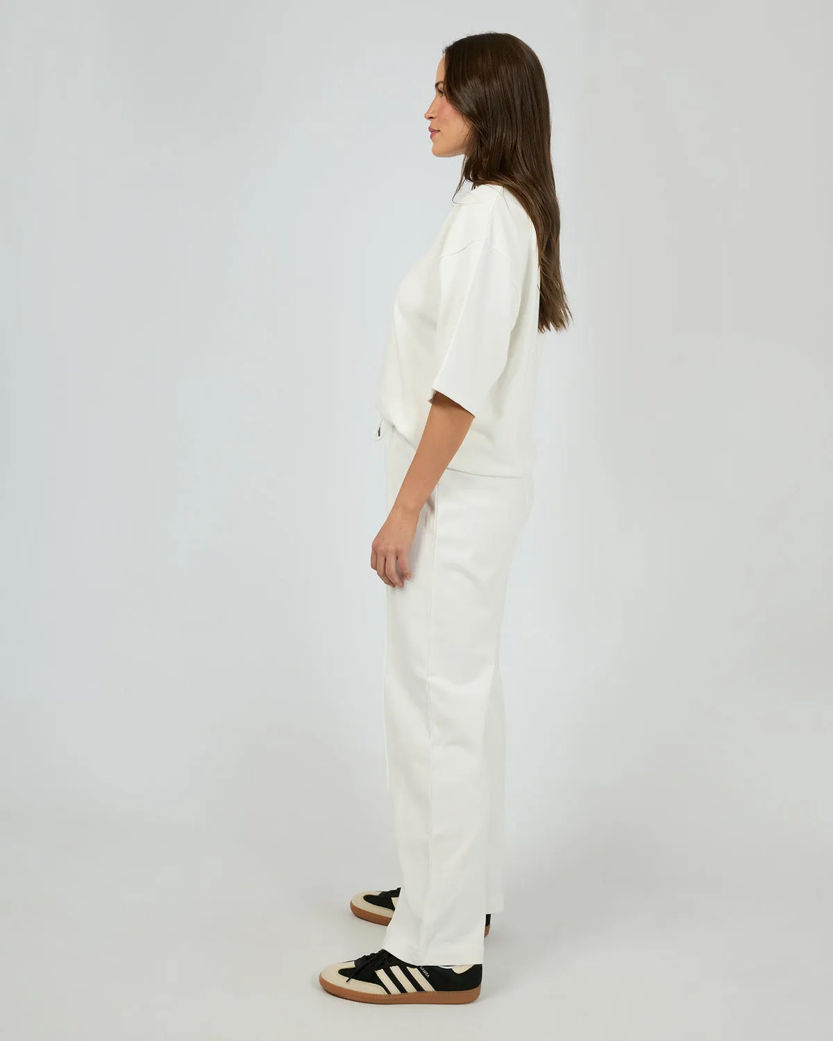 Nara Wide Leg Trackpant | Vintage White
