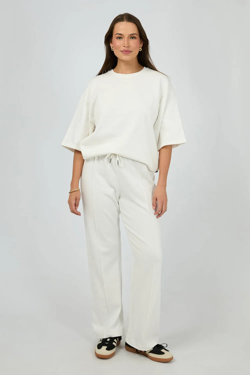 Nara Wide Leg Trackpant | Vintage White