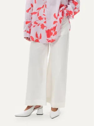 Naushad Ali   I   Ankle Pants White Signature Spring Summer 2025 White Poplin NA SS24 W21P