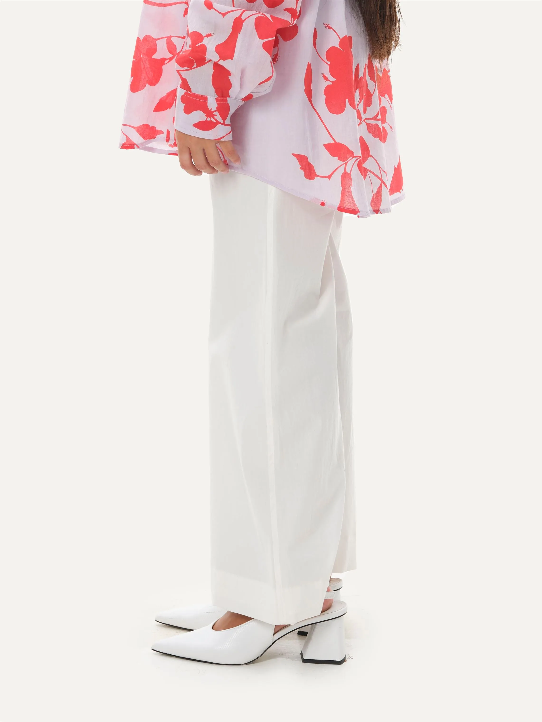 Naushad Ali   I   Ankle Pants White Signature Spring Summer 2025 White Poplin NA SS24 W21P